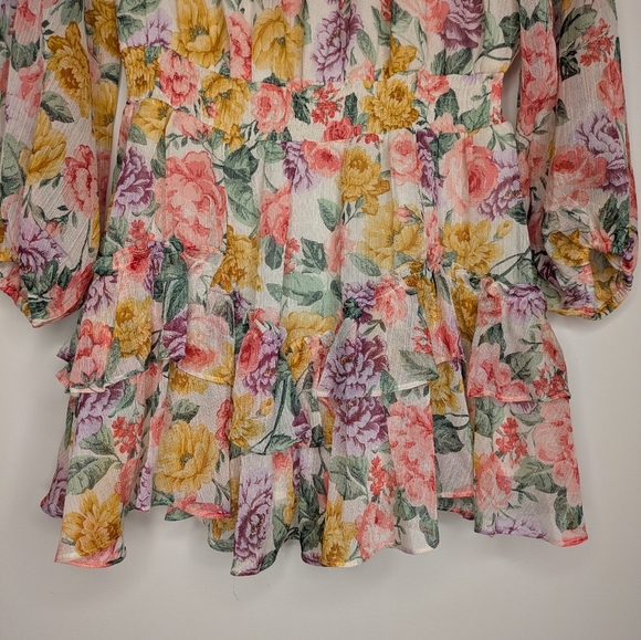 STORIA Floral Ruffle Mini Dress - Spring Garden Vibes - Size Small - Picture 6 of 13